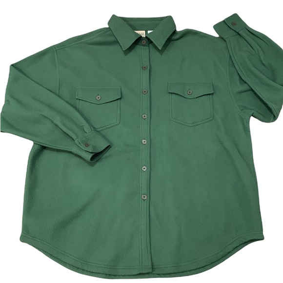 Vintage Green Fleece Button Down Shirt Sweater - Picture 3 of 9